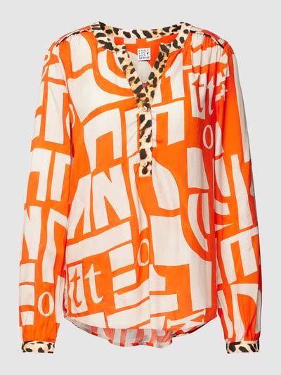 Emily Van Den Bergh Bluse In Two Tone Machart Modell Schlupf Orange