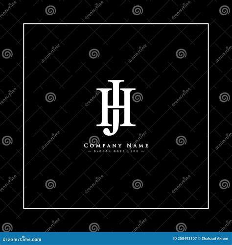 Initial Letter Hj Or Jh Logo Minimal Monogram Logo For Alphabet H And J Stock Vector