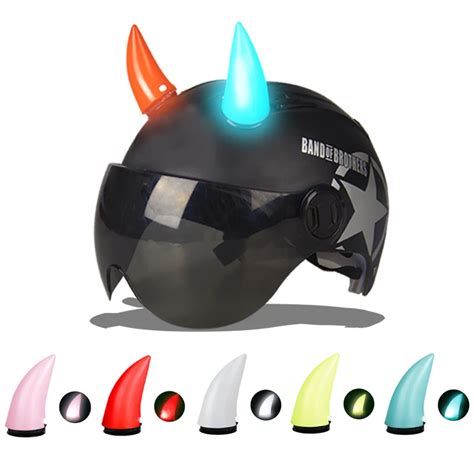 New Motorcycle Helmet Horns Helmet Devil Horn Quick Detachable Luminous