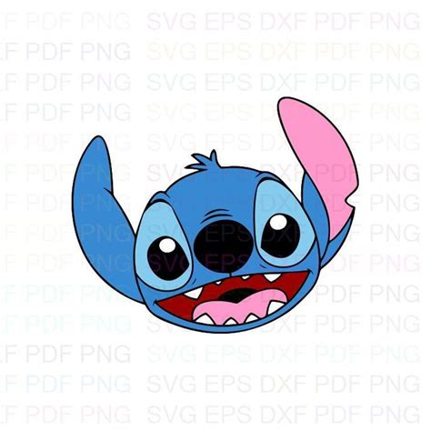 Stitch Face Smiling Lilo And Stitch Svg Dxf Eps Pdf Png Cricut