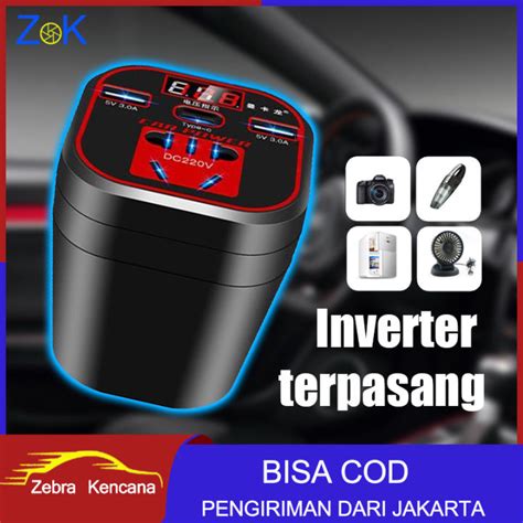 Car Power Inverter W V V Pengisi Daya Inverter V Car Charger