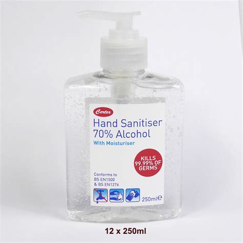 Certex 12 X 250ml 70 Alcohol Hand Sanitiser Gel Hygiene4less