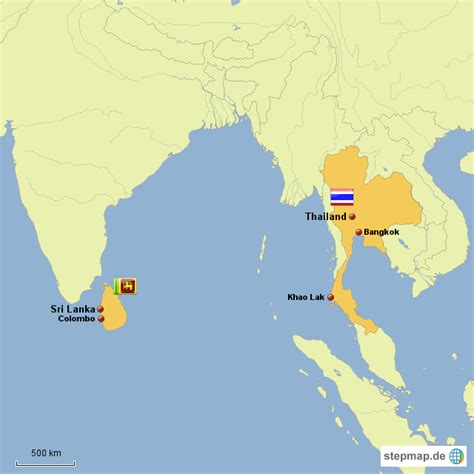 Stepmap Sri Lanka Und Thailand Landkarte F R Asien