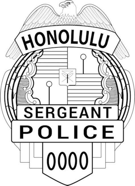 Honolulu Police Badge Vector DXF AI and SVG File Digital - Etsy