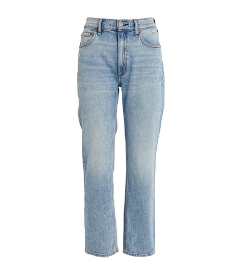 Womens Rag Bone Blue Harlow Mid Rise Straight Jeans Harrods UK