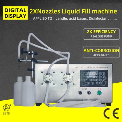 Dingdu Two Heads Magnetic Pump Liquid Filling Machine Bottle Filler Cy