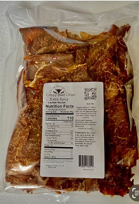 Crispy Beef Chips 6oz - Beef Jerky Snacks - S & K Keo Beef Chips