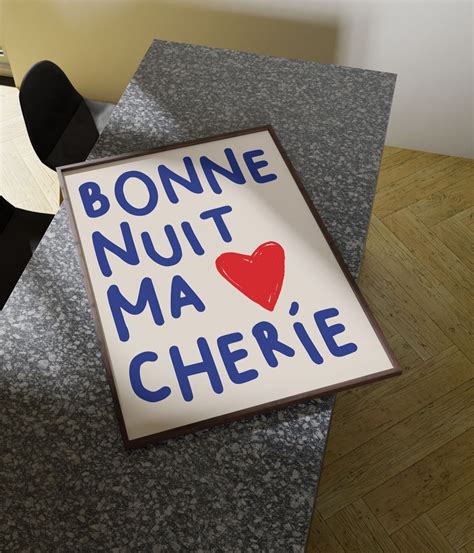 Bonne Nuit Ma Ch Rie Art Digital Poster Mid Century Wall Art Trendy