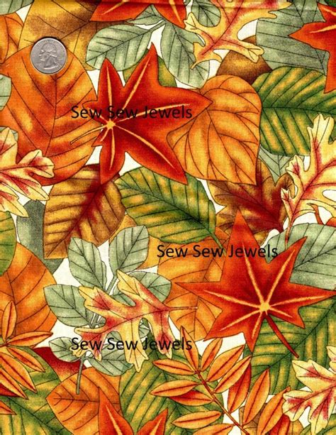 Falling Leaves All Over Sold By The Half Yard Fabric