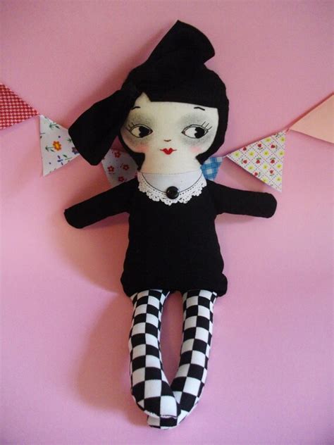 Goth Girl Art Doll Plushie Original Handmade Kawaii Ragdoll