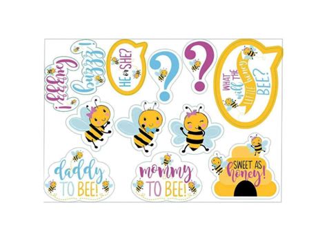 Amscan Gender Reveal What Will It Bee Card Cut Outs