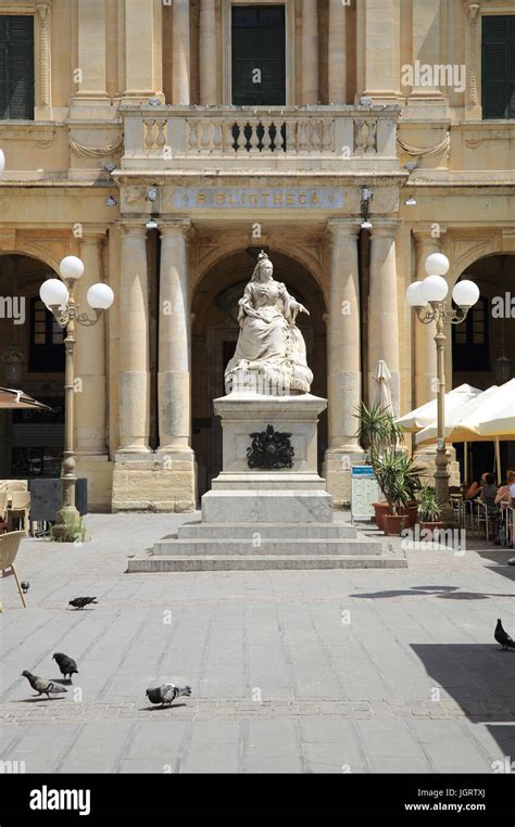 Statue Of Queen Victoria In Front Of The National Library In Republic