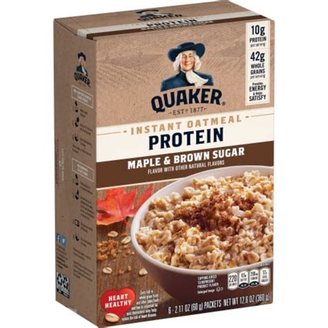 Quaker Protein Maple And Brown Sugar Instant Oatmeal 6 Ct Fred Meyer