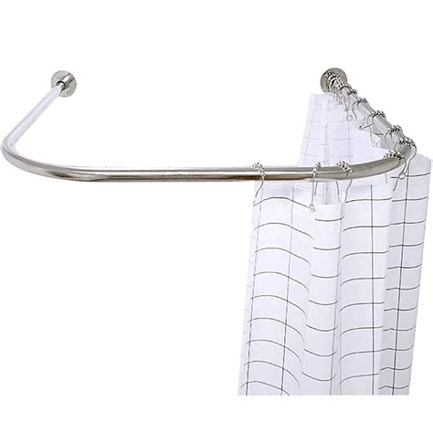 Buy U Shaped Shower Curtain Rod Curved Tension No Drill 304 Stainless