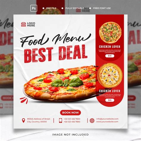 Plantilla De Banner De Portada De Facebook De Menú De Comida Y Deliciosa Pizza Archivo Psd Premium