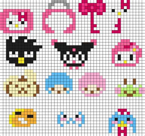 Sanrio Locket And Charms Perler Bead Pattern Bead Sprites Characters Fuse Bead Patterns