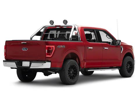 F 150 Atlas Roll Bar With 7 Inch Black Round Led Lights Stainless Steel 00 25 F 150 Styleside