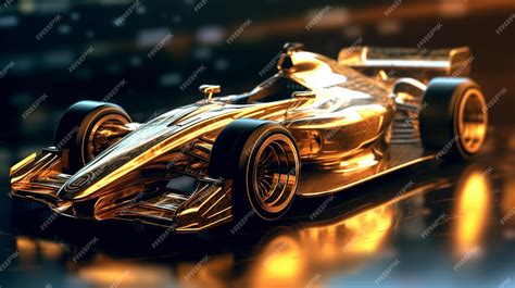 Premium AI Image | A gold race car with a gold paint job.