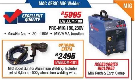 Mac Afric Mig Welder EWELDM 180 Offer At Adendorff Machinery Mart