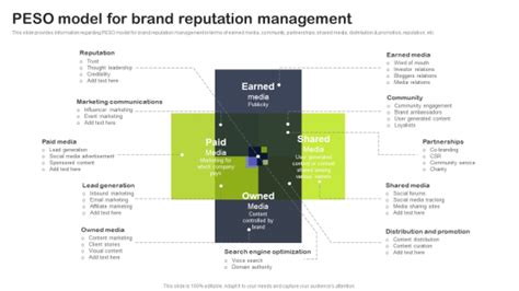 Key Elements Of Strategic Brand Administration Peso Model For Brand Reputation Management