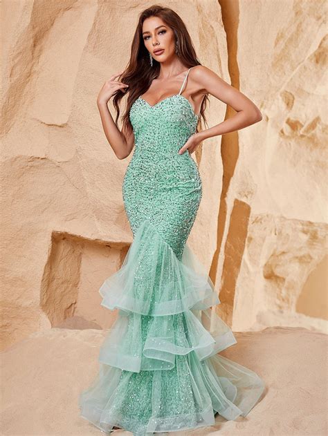 Mint Green Mermaid Prom Dress