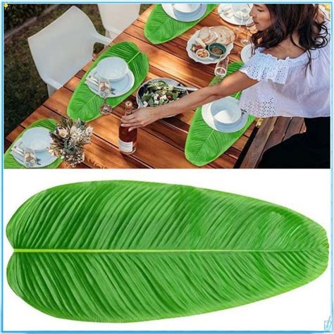 Artificial Banana Leaves Placemat Large Tropical Leaves Placemat