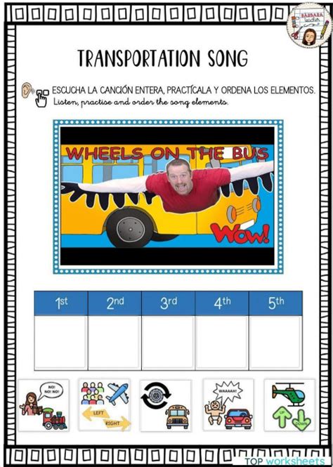 Transportation song. Interactive worksheet | TopWorksheets