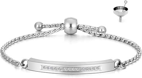 Amazon JOVIVI Silver Stainless Steel Bar Urn Bracelet For Ashes