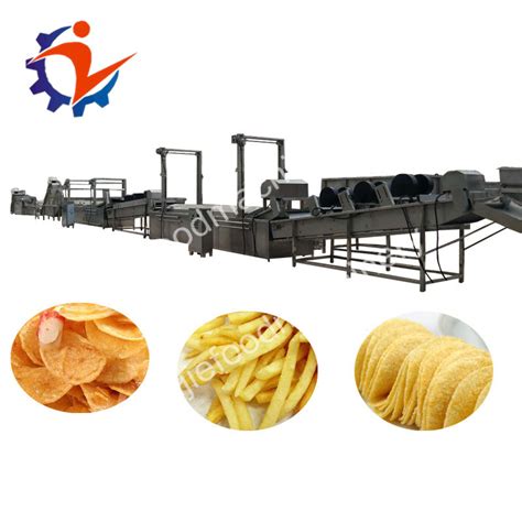 Commercial Electric Fryer Stainless Steel Potato Chips Production Line