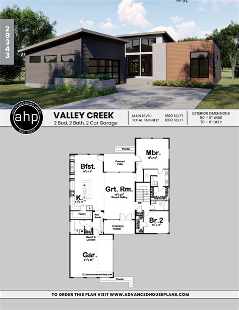 1 Story Modern House Plan | Valley Creek