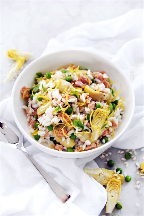 Risotto Rice Salad With Artichokes Peas Tuna Delallo