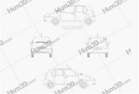 Tata Indica 2020 Blueprint - 3DModels.org