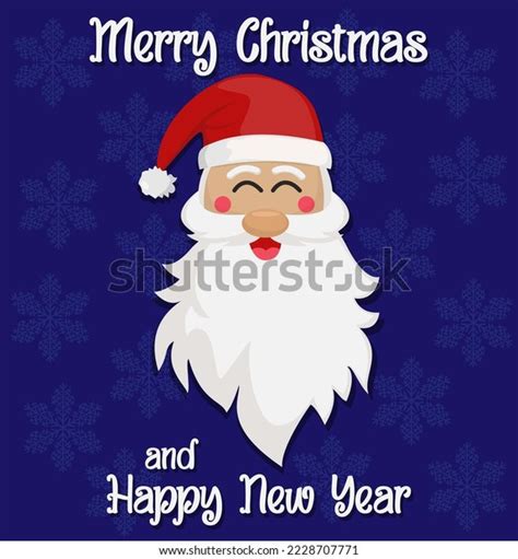 Happy Santas Face Merry Christmas New Stock Vector Royalty Free