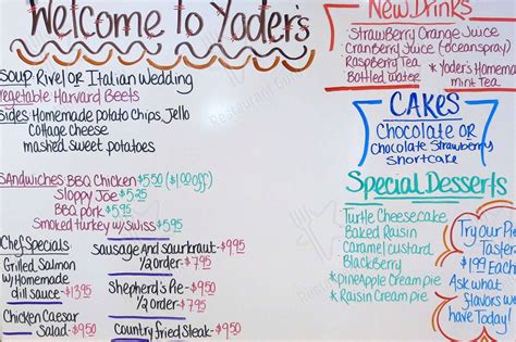 Menu At Yoders Restaurant And Amish Village Sarasota