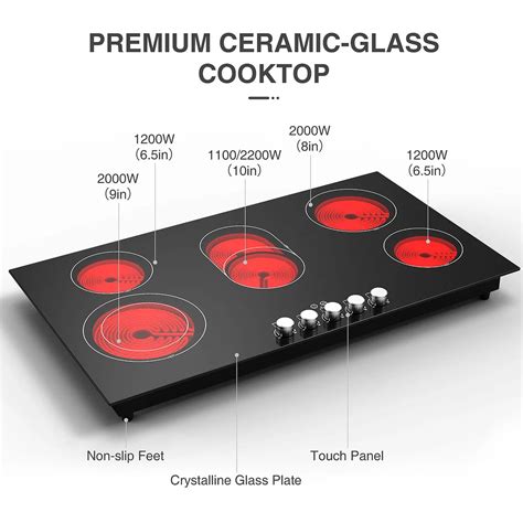 VBGK Electric cooktop 36 inch, 240V 8600W 36 inch induction cooktop ...