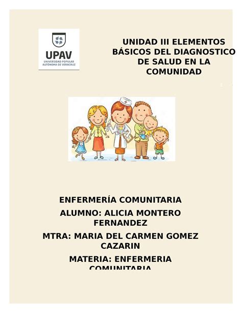 Unidad Iii Elementos Básicos Del Diagnostico De Salud En La Comunidad Unidad Iii Elementos