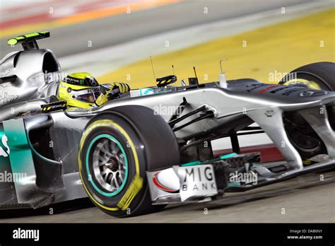 German Formula One Driver Nico Rosberg Of Mercedes Gp Steers His Car