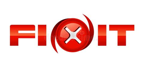 Fix It Logo With Spin Head Realistic Style Stock Illustration