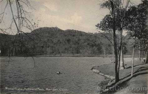 Mirror Lake Hubbard Park Meriden Ct Postcard