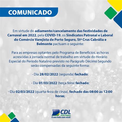 Cdl De Porto Seguro Emite Comunicado Sobre Funcionamento Do Rcio No