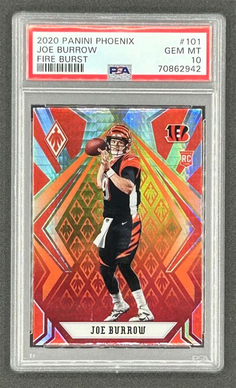 Joe Burrow 2020 Panini Phoenix Fire Burst 101 Rc Psa 10 Pristine