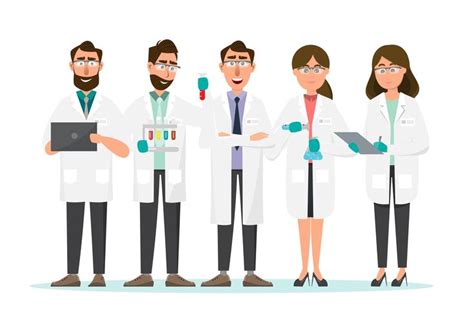 Medical Concept Scientists Man And Woman Research In A Laboratory Lab 425997 Vector Art At Vecteezy