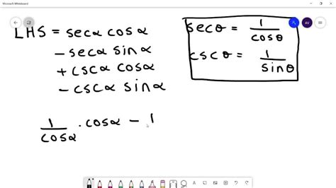 Solved Verify That Each Trigonometric Equation Is An Identity See