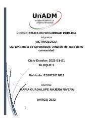 SVIC U2 EA MANR docx LICENCIATURA EN SEGURIDAD PÚBLICA Asignatura