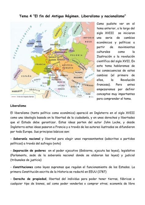 PDF Tema 4 El fin del Antiguo Régimen Liberalismo y Tema 4