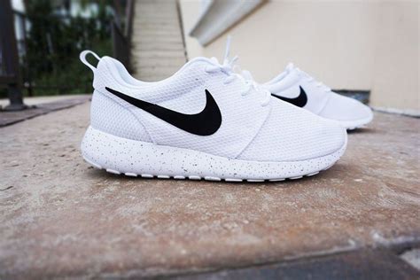 Womens Custom Nike Roshe Run Sneakers Minimalistic Black And White