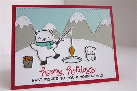 Lawn Fawn Beary Happy Holidays Christmas Card By Karill On Etsy