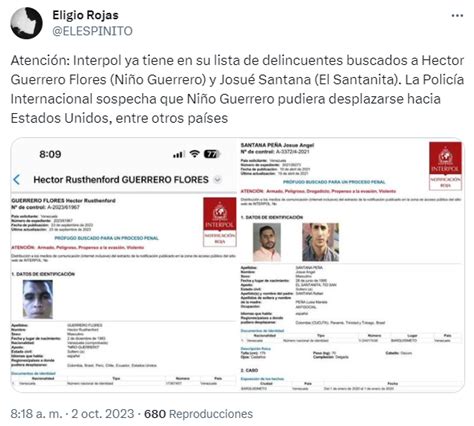 Interpol Incluye En Su Lista De Delincuentes Más Buscados A Héctor