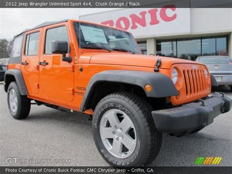 Crush Orange 2012 Jeep Wrangler Unlimited Sport 4x4 Black Interior