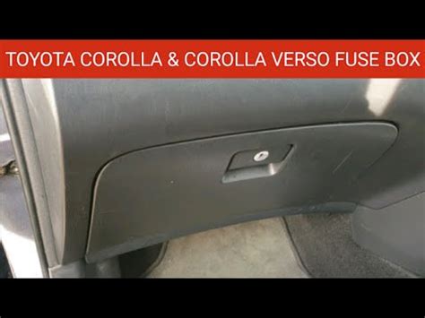 Toyota Corolla And Corolla Verso Fuse Box Location Where Are The Fuses